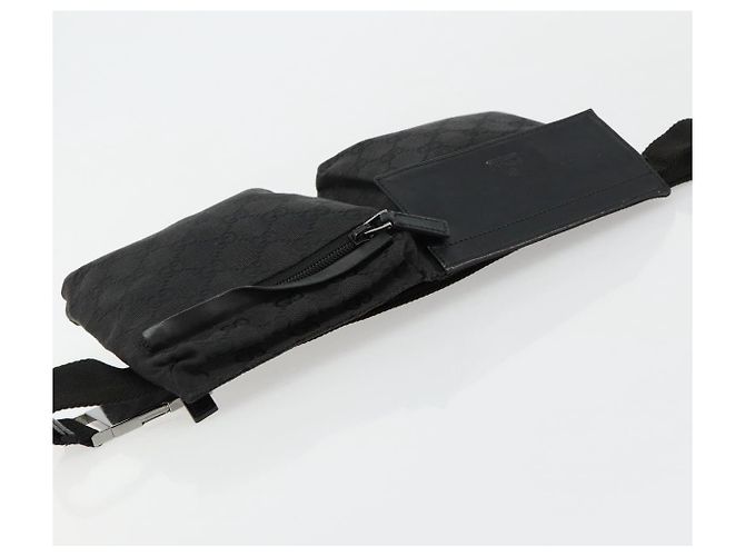 Marsupio GUCCI GG Canvas Nero Argento 28566 Auth 180491 - vista 6