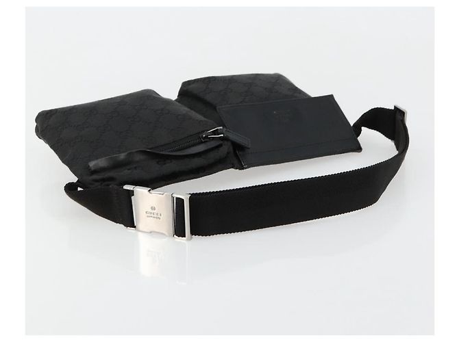 Marsupio GUCCI GG Canvas Nero Argento 28566 Auth 180491 - vista 7