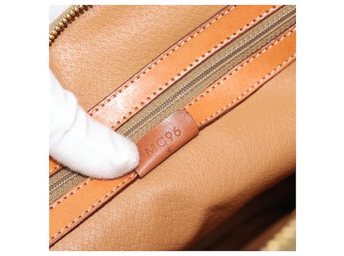 Céline Borsa CELINE Macadam Canvas PVC Pelle 2way Marrone Oro Auth 180489A D'oro - vista 12