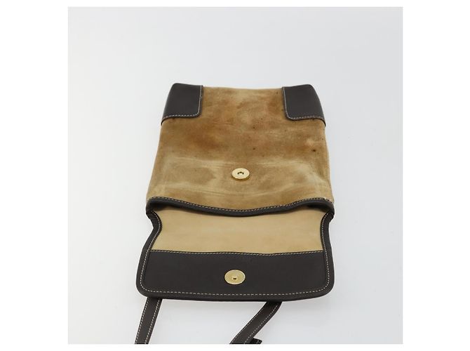 Borsa a tracolla LOEWE Anagram in scamosciato beige e oro Auth bs35117 D'oro - vista 10
