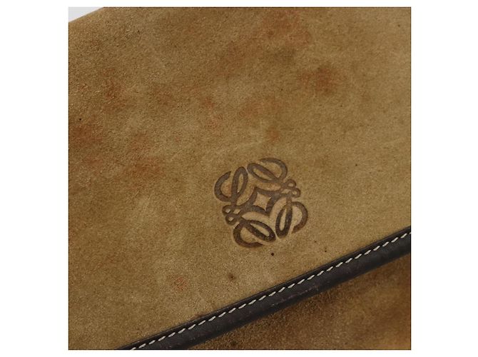 Borsa a tracolla LOEWE Anagram in scamosciato beige e oro Auth bs35117 D'oro - vista 18