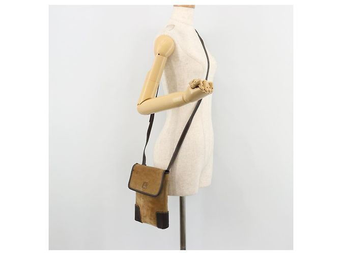 Borsa a tracolla LOEWE Anagram in scamosciato beige e oro Auth bs35117 D'oro - vista 22