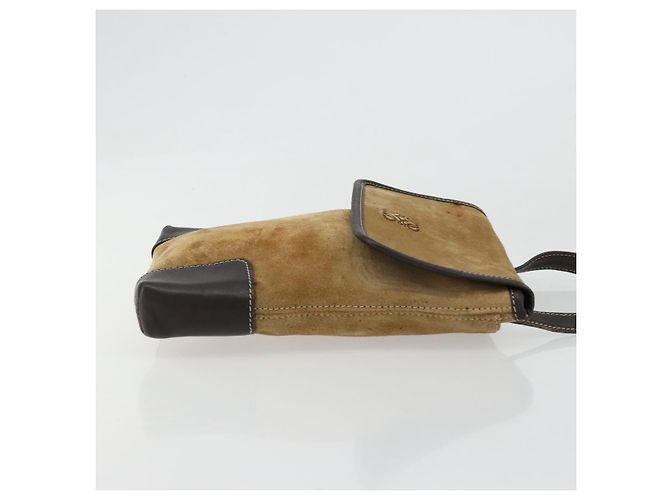 Borsa a tracolla LOEWE Anagram in scamosciato beige e oro Auth bs35117 D'oro - vista 3