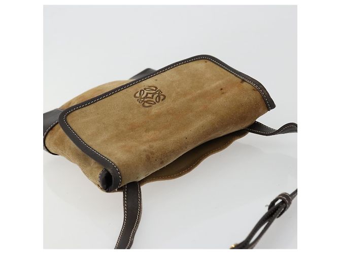 Borsa a tracolla LOEWE Anagram in scamosciato beige e oro Auth bs35117 D'oro - vista 6
