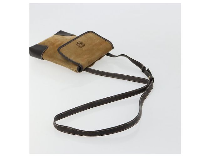 Borsa a tracolla LOEWE Anagram in scamosciato beige e oro Auth bs35117 D'oro - vista 7