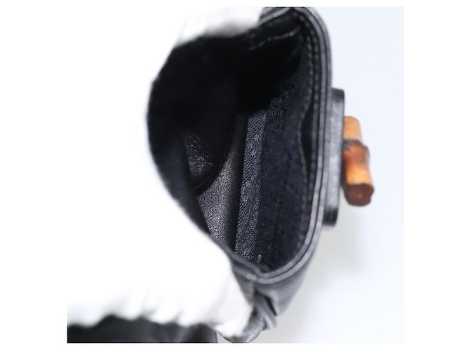 Zaino GUCCI Bamboo in pelle nera e oro 003 2034 0030 Auth ka4402 Nero D'oro - vista 25