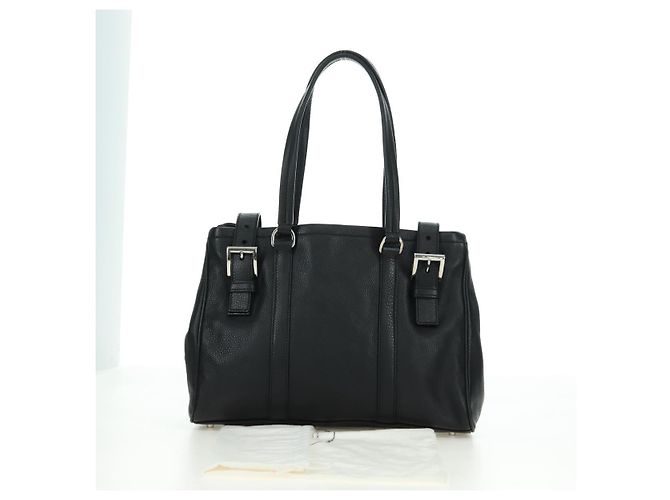 PRADA Tote Bag Leder Schwarz Silber Auth 179445V - Ansicht 12