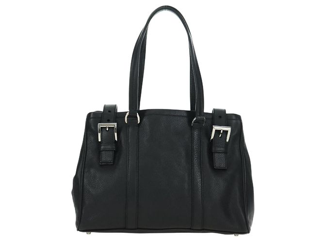 PRADA Tote Bag Leder Schwarz Silber Auth 179445V - Ansicht 13