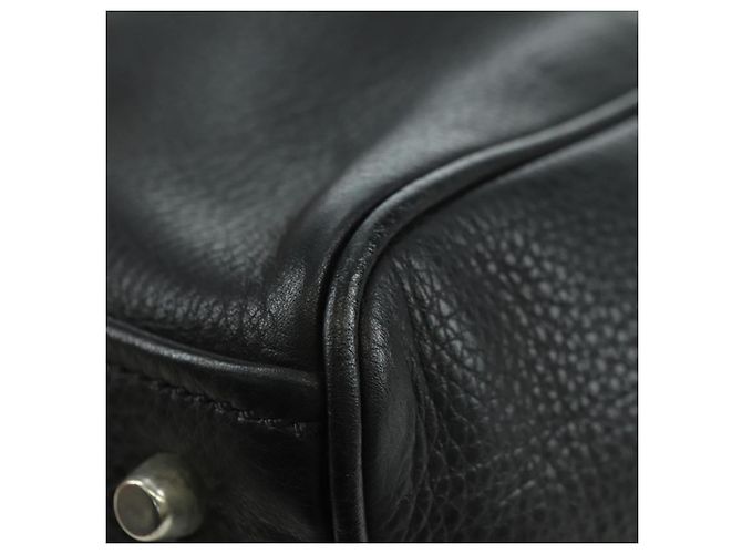 PRADA Tote Bag Leder Schwarz Silber Auth 179445V - Ansicht 16