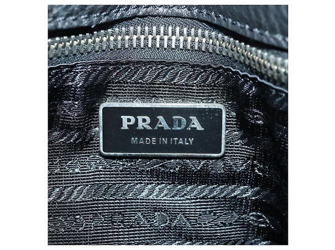 PRADA Tote Bag Leder Schwarz Silber Auth 179445V - Ansicht 20