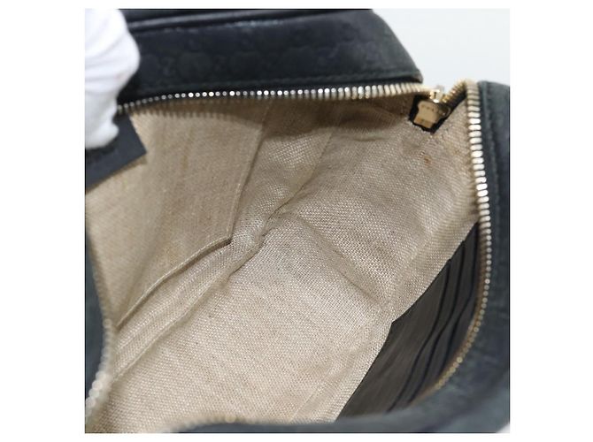 GUCCI Micro GG Canvas Guccissima Bag Leather Black Gold 449413 Auth 165255 Golden - view 18