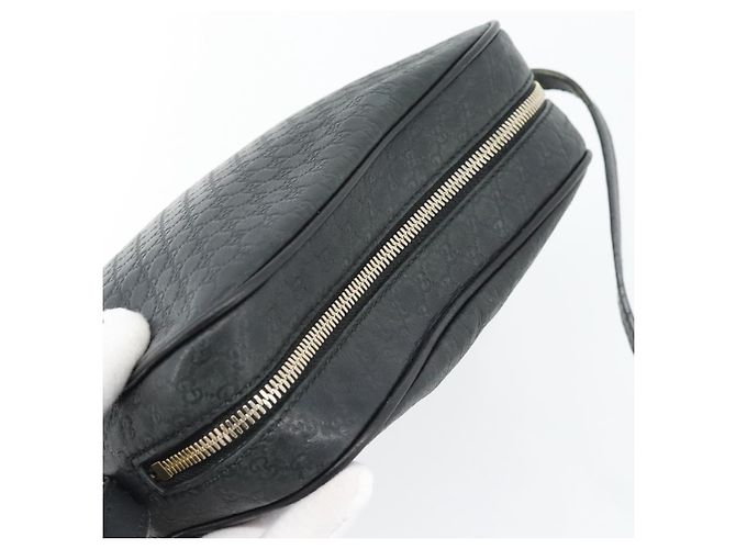 GUCCI Micro GG Canvas Guccissima Bag Leather Black Gold 449413 Auth 165255 Golden - view 6