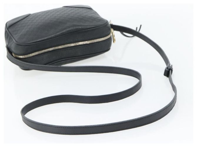 GUCCI Micro GG Canvas Guccissima Bag Leather Black Gold 449413 Auth 165255 Golden - view 7
