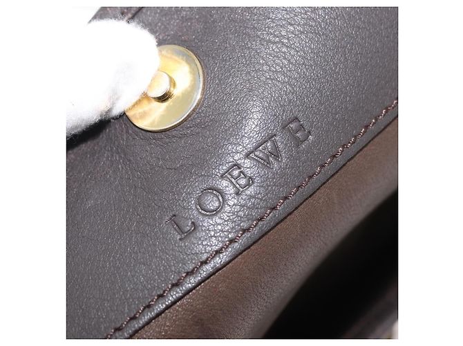 Borsa a tracolla LOEWE Anagram in scamosciato marrone oro Auth bs35241 D'oro - vista 10