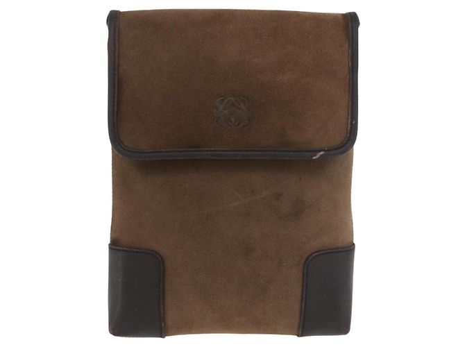 Borsa a tracolla LOEWE Anagram in scamosciato marrone oro Auth bs35241 D'oro - vista 13