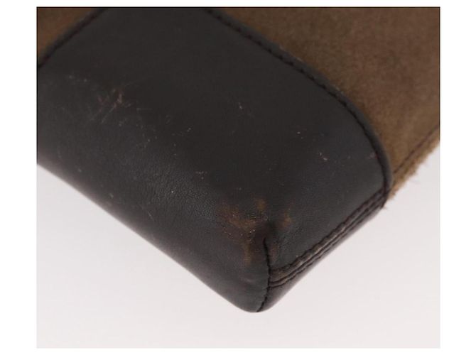 Borsa a tracolla LOEWE Anagram in scamosciato marrone oro Auth bs35241 D'oro - vista 14