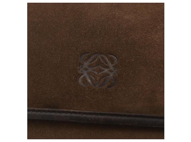 Borsa a tracolla LOEWE Anagram in scamosciato marrone oro Auth bs35241 D'oro - vista 18