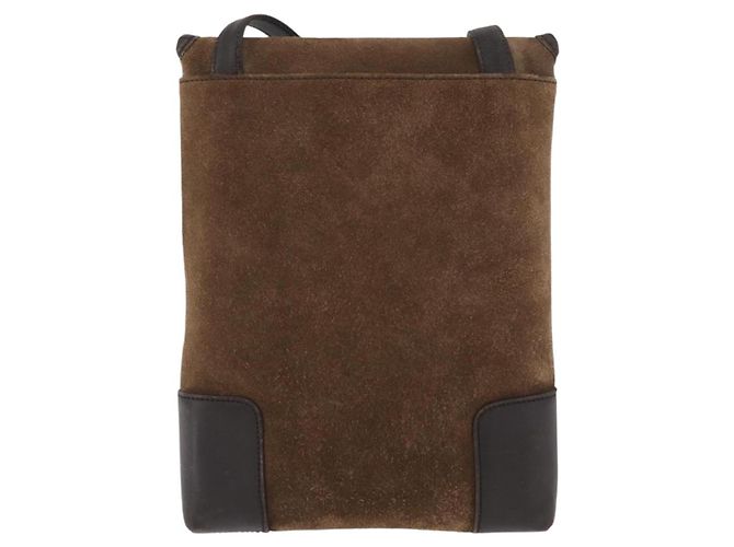 Borsa a tracolla LOEWE Anagram in scamosciato marrone oro Auth bs35241 D'oro - vista 3