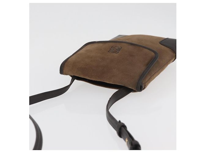 Borsa a tracolla LOEWE Anagram in scamosciato marrone oro Auth bs35241 D'oro - vista 7