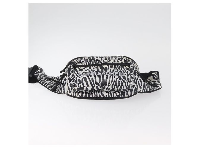 Marsupio SAINT LAURENT Nylon Bianco Auth 180871A - vista 5