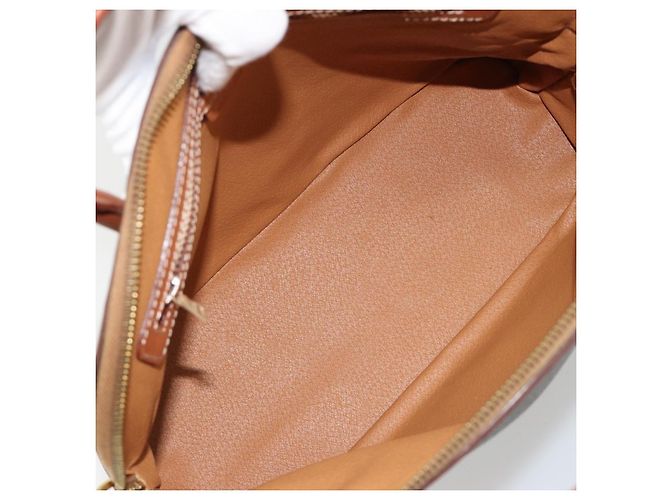 Céline CELINE Macadam Canvas Handtasche PVC Leder 2way Braun Gold Auth 180638A Golden - Ansicht 11