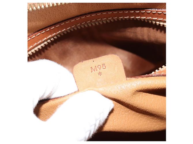 Céline CELINE Macadam Canvas Handtasche PVC Leder 2way Braun Gold Auth 180638A Golden - Ansicht 12