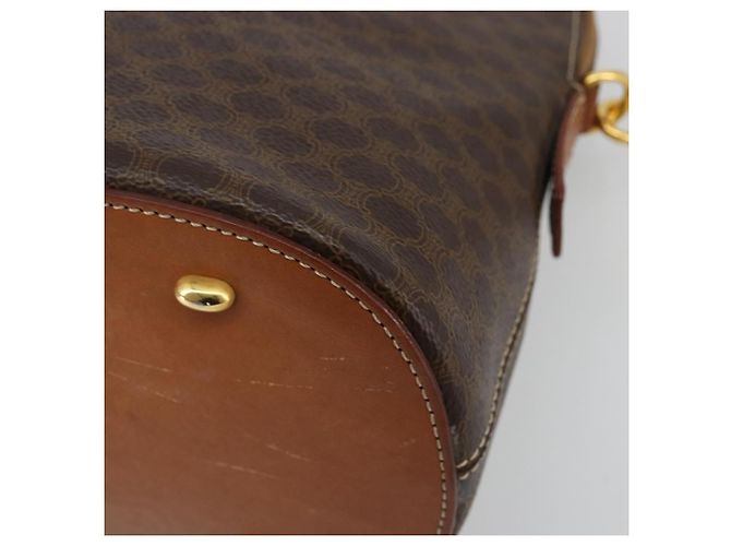Céline CELINE Macadam Canvas Handtasche PVC Leder 2way Braun Gold Auth 180638A Golden - Ansicht 15
