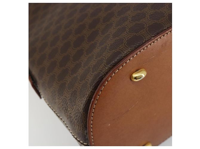 Céline CELINE Macadam Canvas Handtasche PVC Leder 2way Braun Gold Auth 180638A Golden - Ansicht 16