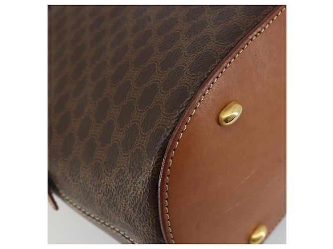 Céline CELINE Macadam Canvas Handtasche PVC Leder 2way Braun Gold Auth 180638A Golden - Ansicht 18