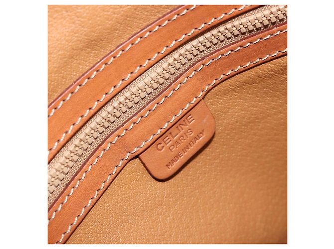 Céline CELINE Macadam Canvas Handtasche PVC Leder 2way Braun Gold Auth 180638A Golden - Ansicht 19