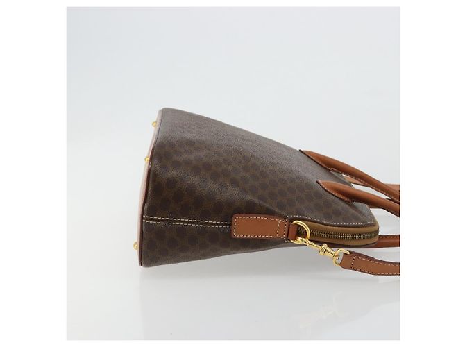 Céline CELINE Macadam Canvas Handtasche PVC Leder 2way Braun Gold Auth 180638A Golden - Ansicht 3