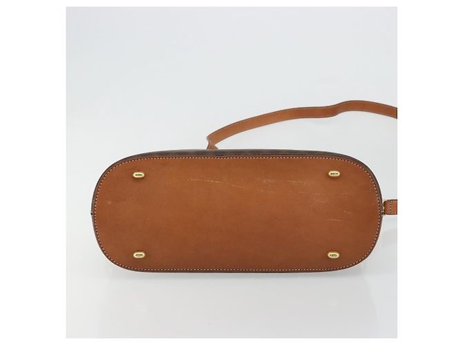 Céline CELINE Macadam Canvas Handtasche PVC Leder 2way Braun Gold Auth 180638A Golden - Ansicht 5