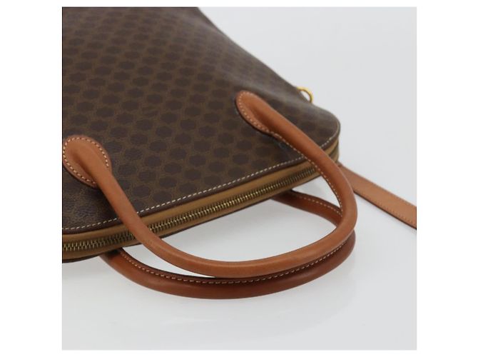 Céline CELINE Macadam Canvas Handtasche PVC Leder 2way Braun Gold Auth 180638A Golden - Ansicht 7