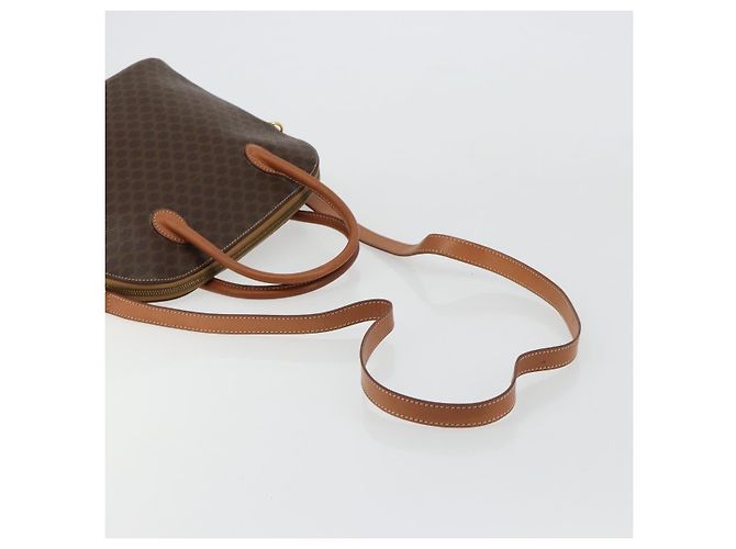 Céline CELINE Macadam Canvas Handtasche PVC Leder 2way Braun Gold Auth 180638A Golden - Ansicht 8