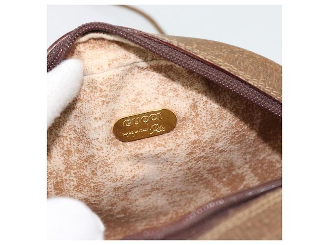 GUCCI GG Plus Supreme Schultertasche PVC Beige Gold Auth ka4394 Golden - Ansicht 10