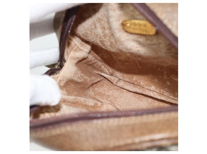 GUCCI GG Plus Supreme Schultertasche PVC Beige Gold Auth ka4394 Golden - Ansicht 19