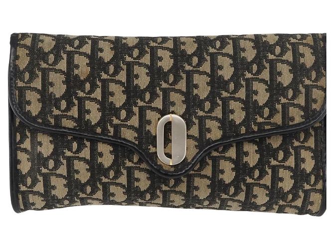 Borsa a tracolla Christian Dior Trotter Canvas Blu Navy Oro Autentica 165259 D'oro - vista 13