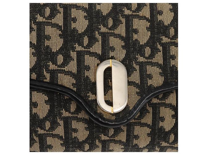 Borsa a tracolla Christian Dior Trotter Canvas Blu Navy Oro Autentica 165259 D'oro - vista 19