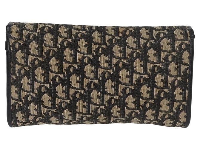 Borsa a tracolla Christian Dior Trotter Canvas Blu Navy Oro Autentica 165259 D'oro - vista 3