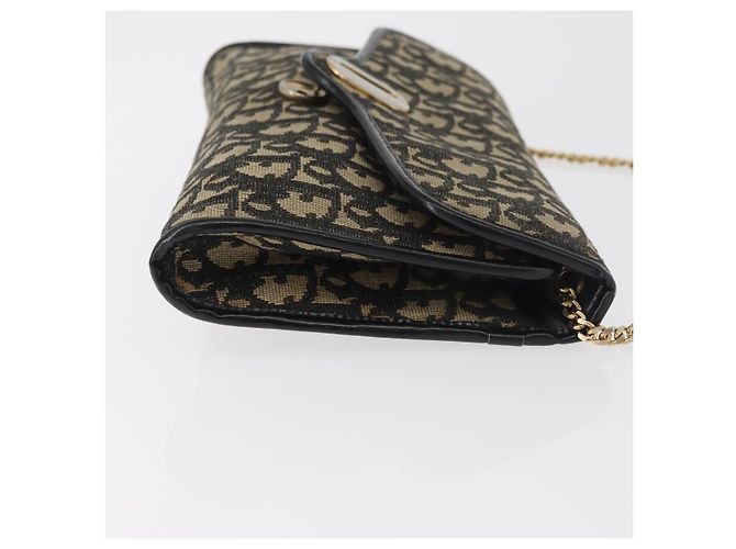 Borsa a tracolla Christian Dior Trotter Canvas Blu Navy Oro Autentica 165259 D'oro - vista 4
