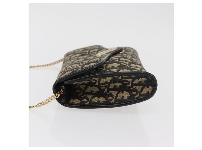 Borsa a tracolla Christian Dior Trotter Canvas Blu Navy Oro Autentica 165259 D'oro - vista 5