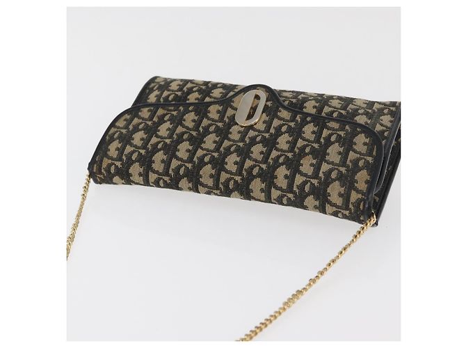 Borsa a tracolla Christian Dior Trotter Canvas Blu Navy Oro Autentica 165259 D'oro - vista 7
