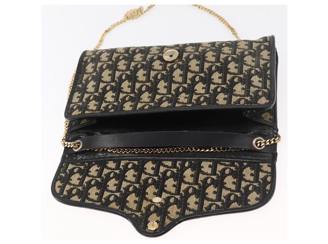 Borsa a tracolla Christian Dior Trotter Canvas Blu Navy Oro Autentica 165259 D'oro - vista 9