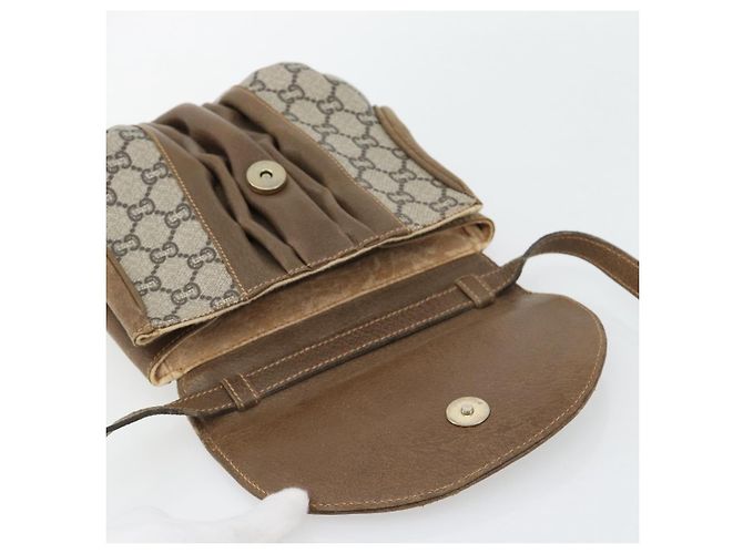 Borsa a tracolla GUCCI GG Plus Supreme PVC Beige Oro Auth 180728 D'oro - vista 10