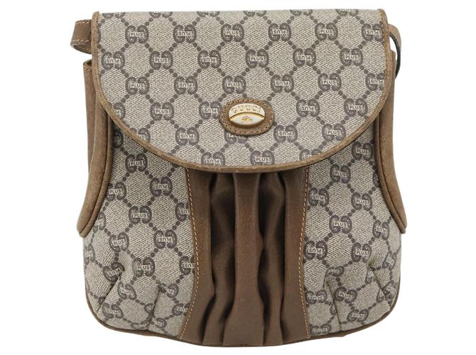 Borsa a tracolla GUCCI GG Plus Supreme PVC Beige Oro Auth 180728 D'oro - vista 13