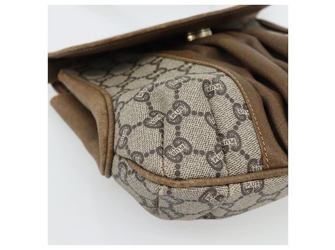 Borsa a tracolla GUCCI GG Plus Supreme PVC Beige Oro Auth 180728 D'oro - vista 14