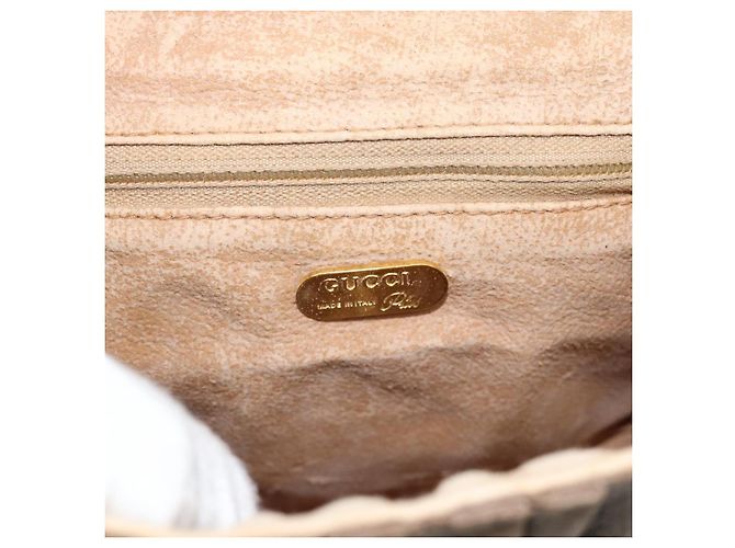 Borsa a tracolla GUCCI GG Plus Supreme PVC Beige Oro Auth 180728 D'oro - vista 17