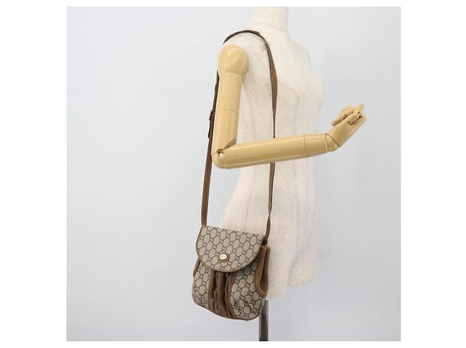 Borsa a tracolla GUCCI GG Plus Supreme PVC Beige Oro Auth 180728 D'oro - vista 21