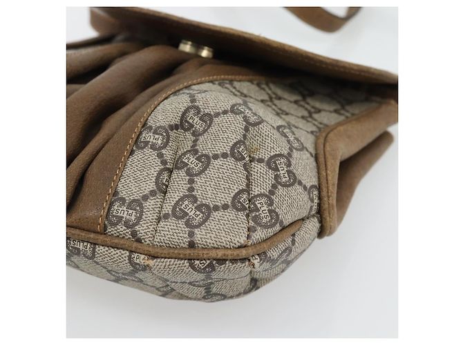 Borsa a tracolla GUCCI GG Plus Supreme PVC Beige Oro Auth 180728 D'oro - vista 9