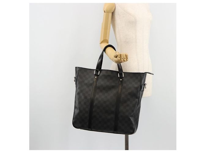 LOUIS VUITTON Borsa a tracolla Damier Graphite Tadao PM 2way N41259 LV Auth bs35171 Damier ebene - vista 21